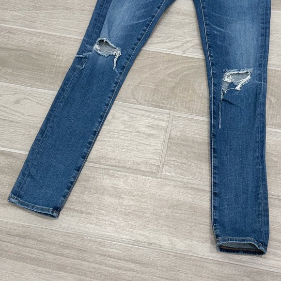 AG Adriano Goldschmied The Low-Rise Legging Ankle Super Skinny Distressed Jeans - Picture 5 of 16